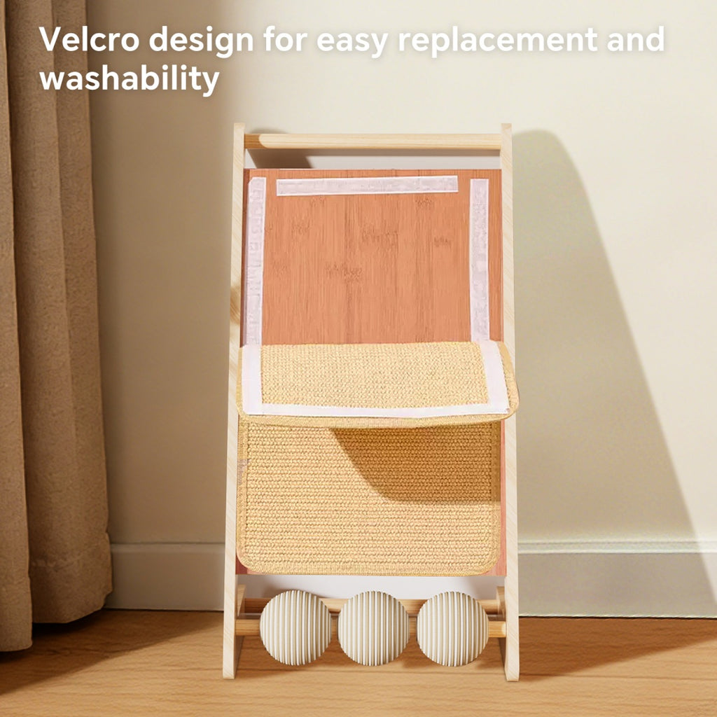 L Rattan Cat Scratching Post With Ball Attachment — Pet Furniture Tools | GetPawsy