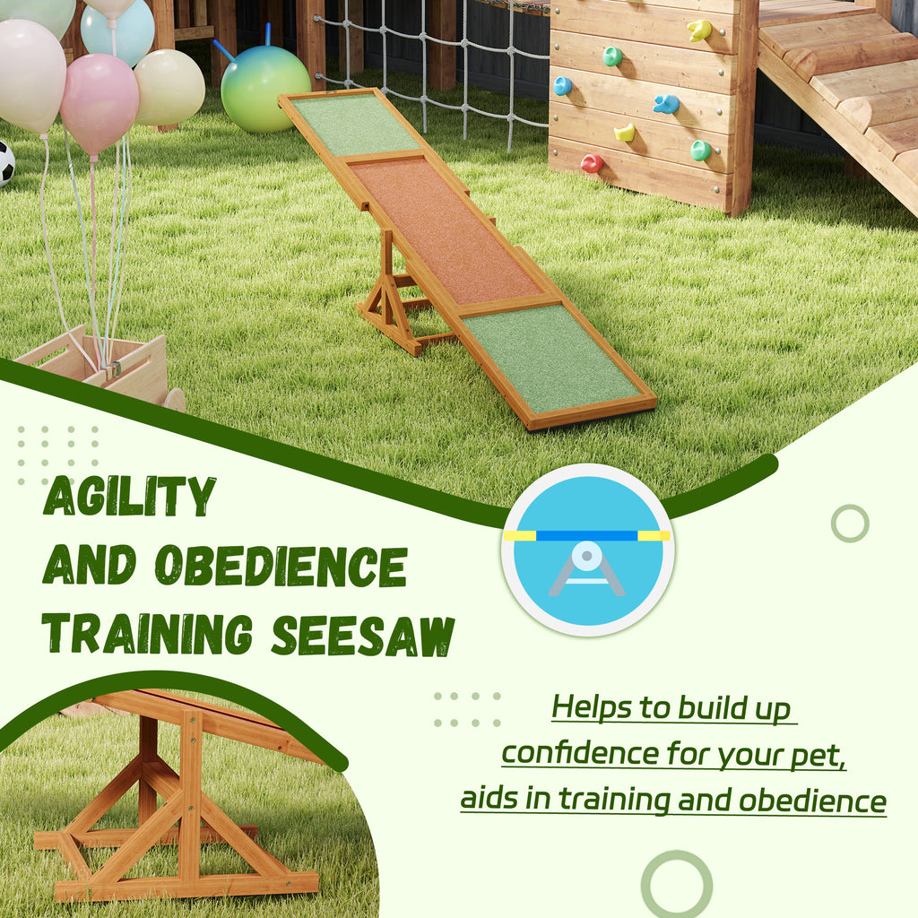  Wooden Dog Agility Seesaw for Training and Exercise, Weather Resistant, 83" L x 16" W x 14" H, Orange — Dog Training | GetPa