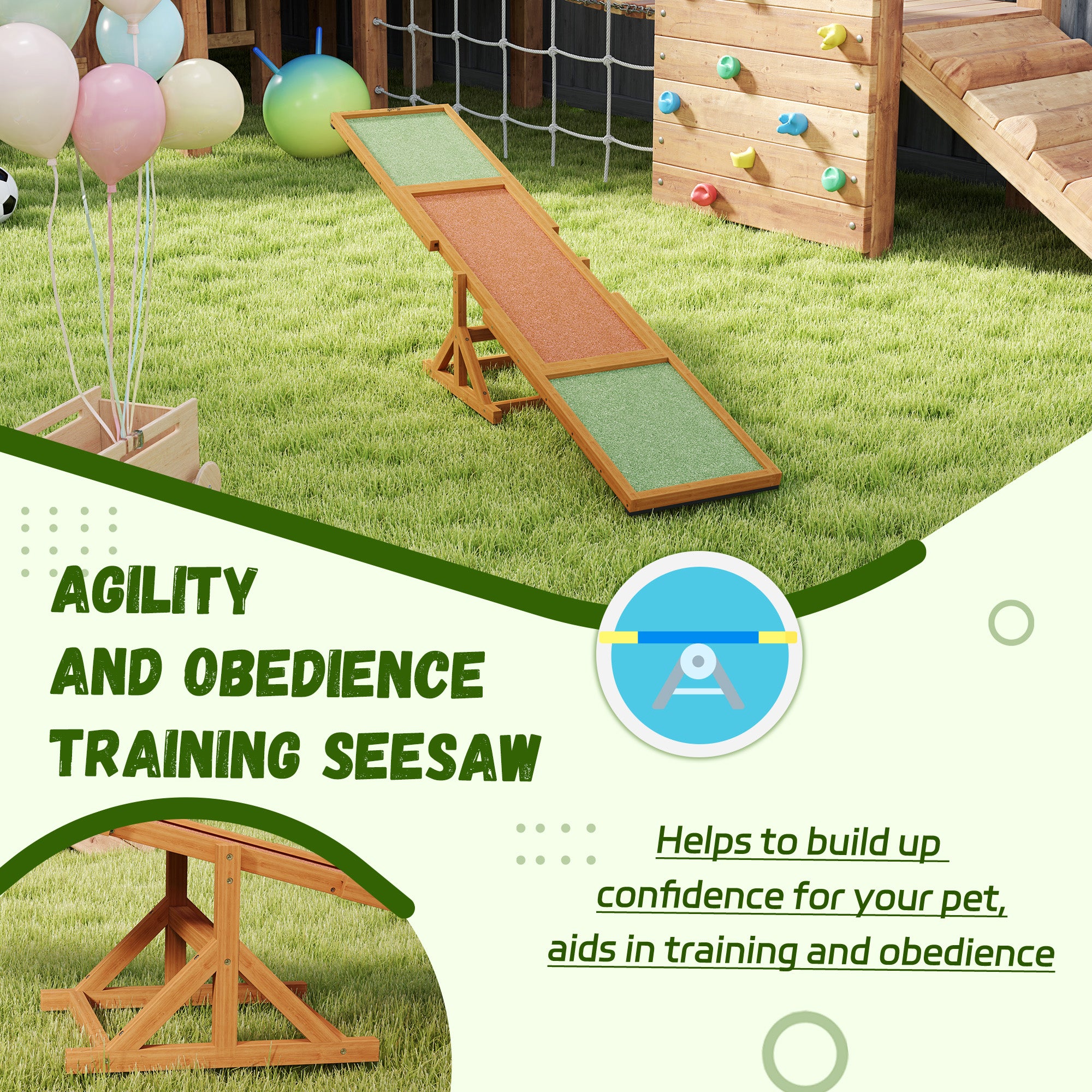  Wooden Dog Agility Seesaw for Training and Exercise, Weather Resistant, 83" L x 16" W x 14" H, Orange — Dog Training | GetPa