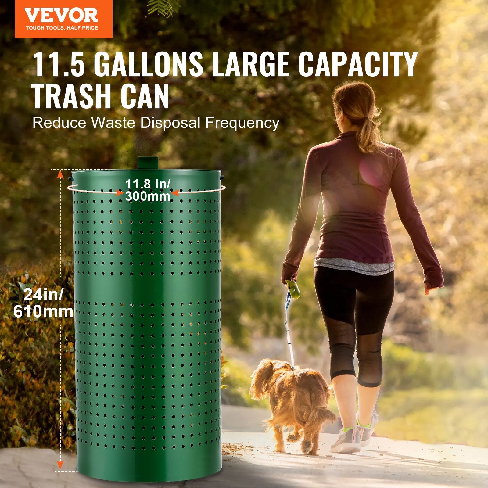 Dog Poop Trash Can 11.5 Gallons Weather-Resistant Dog Waste Bin With Lid — Dog Toys | GetPawsy