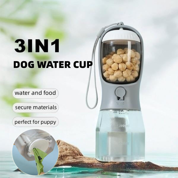 Portable Dog Water Dispenser – 3-in-1 for Drinking, Food & Waste Bags — Dog Toys | GetPawsy