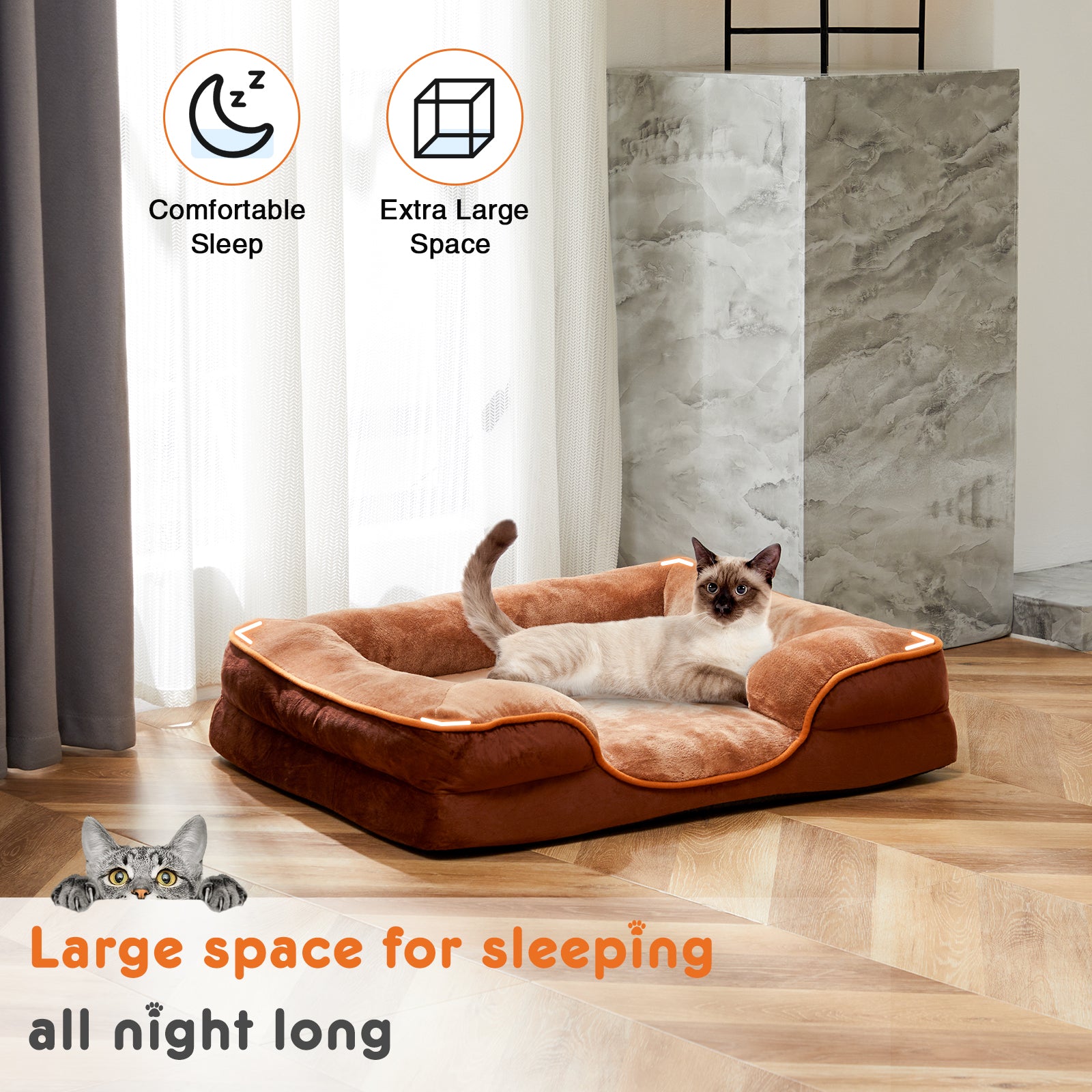 Memory Foam Pet Bed For Small Dogs & Cats With Washable Removable Cover Non-Slip Base Waterproof Liner — Dog Beds | GetPawsy