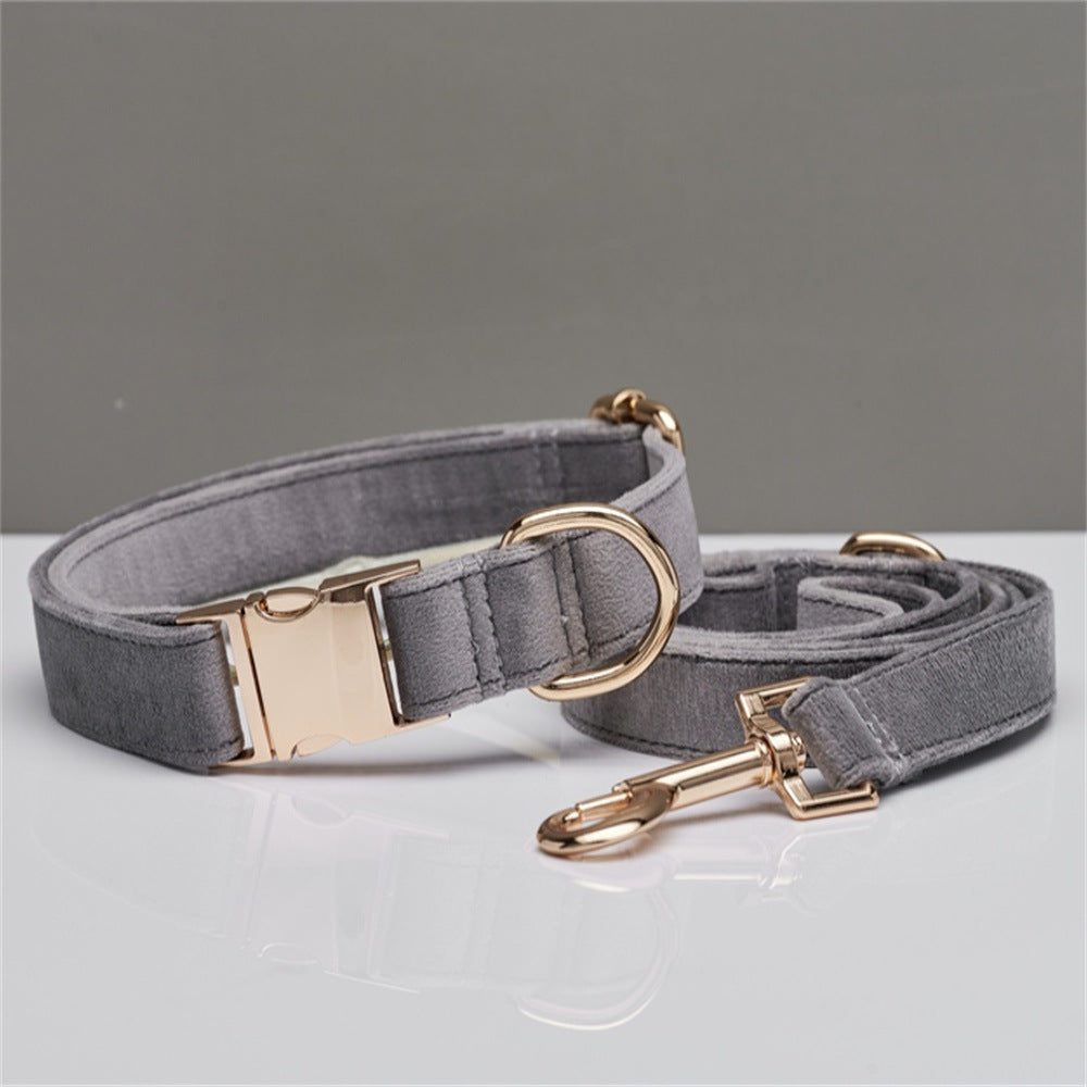 Personalized Dog Collar & Leash Set – Velvet with Bow Tie for Dogs — Dog Collars & Leashes | GetPawsy