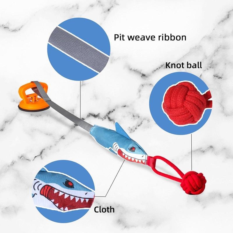 PROKEl Shark Shaped Pet Toy, Interactive TwineToy Ball Dog Toy With Suction Cup, Pet Chew ToyFor Dogs & Cats Funny Dogtoys Sq