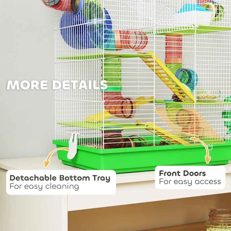 5-Tier Hamster Habitat – Enclosure Cage with Tubes, Wheel & Accessories — Hamster Cages | GetPawsy