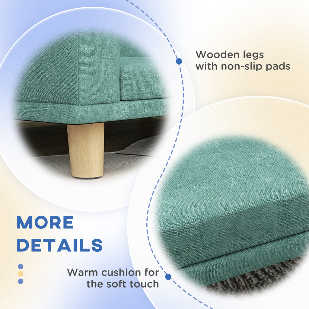  Dog Sofa Couch Bed with Washable Cushion for Large Dogs, Cats, Green — Dog Toys | GetPawsy
