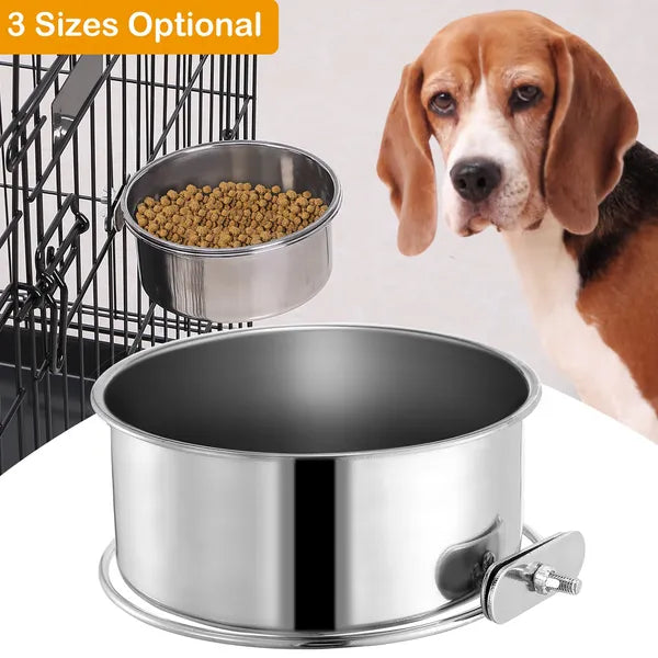 Hanging Dog Bowl – Stainless Steel Food & Water Bowl for Cages — Dog Bowls & Feeders | GetPawsy