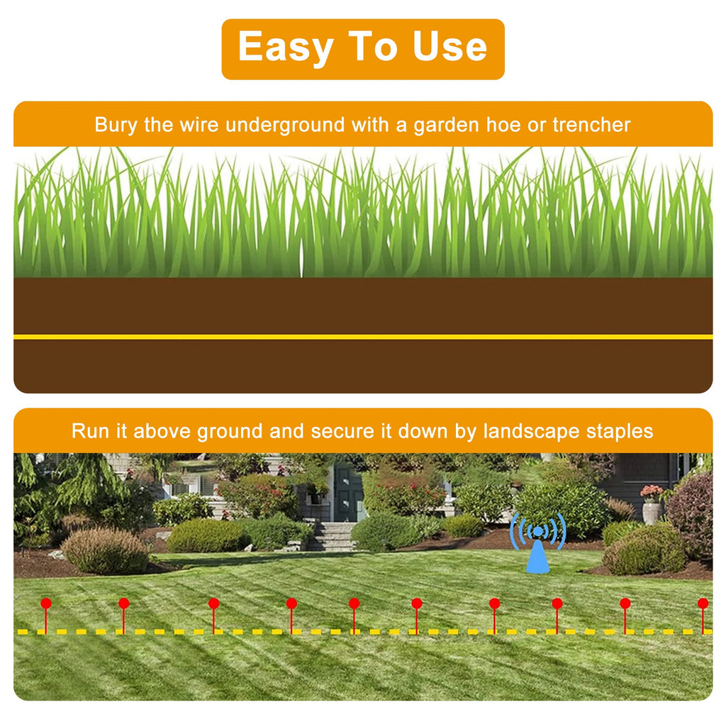 1Set Electric Dog Fence System Pet Tone Shock Boundary Containment Water Resistant Collar Receiver For Small Medium Large Dog