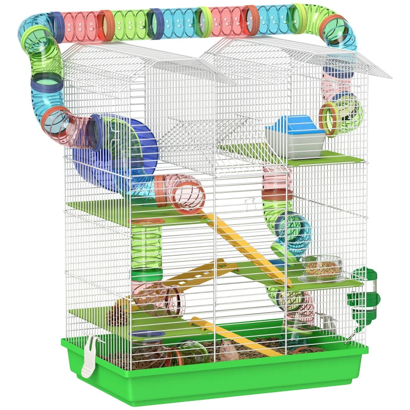 5-Tier Hamster Habitat – Enclosure Cage with Tubes, Wheel & Accessories — Hamster Cages | GetPawsy