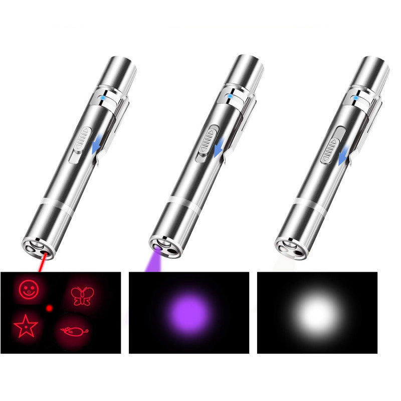 Laser Pointer Cat Toy, Red Dot LED Light Pointer Interactive Toys Indoor Cats Dogs, Long Range 5 Modes Lazer Projection Playp
