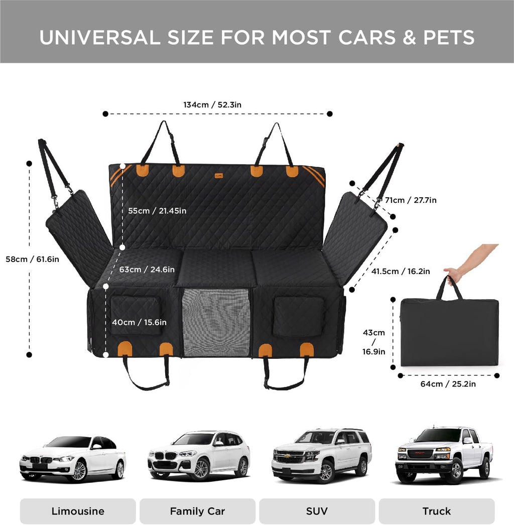 Waterproof Dog Car Seat Cover – Non-Slip Hammock for Back Seat — Dog Travel | GetPawsy