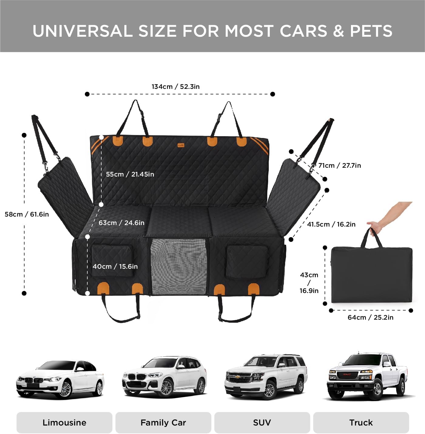 Waterproof Dog Car Seat Cover – Non-Slip Hammock for Back Seat — Dog Travel | GetPawsy