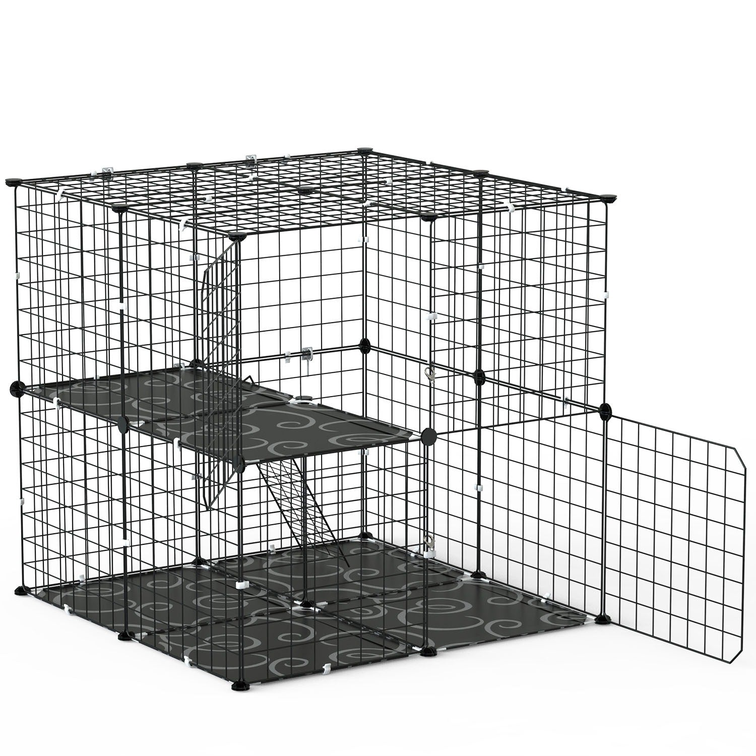 Cat Playpen Enclosure – 2-Tier Indoor Home with Ladder — Cat Toys | GetPawsy