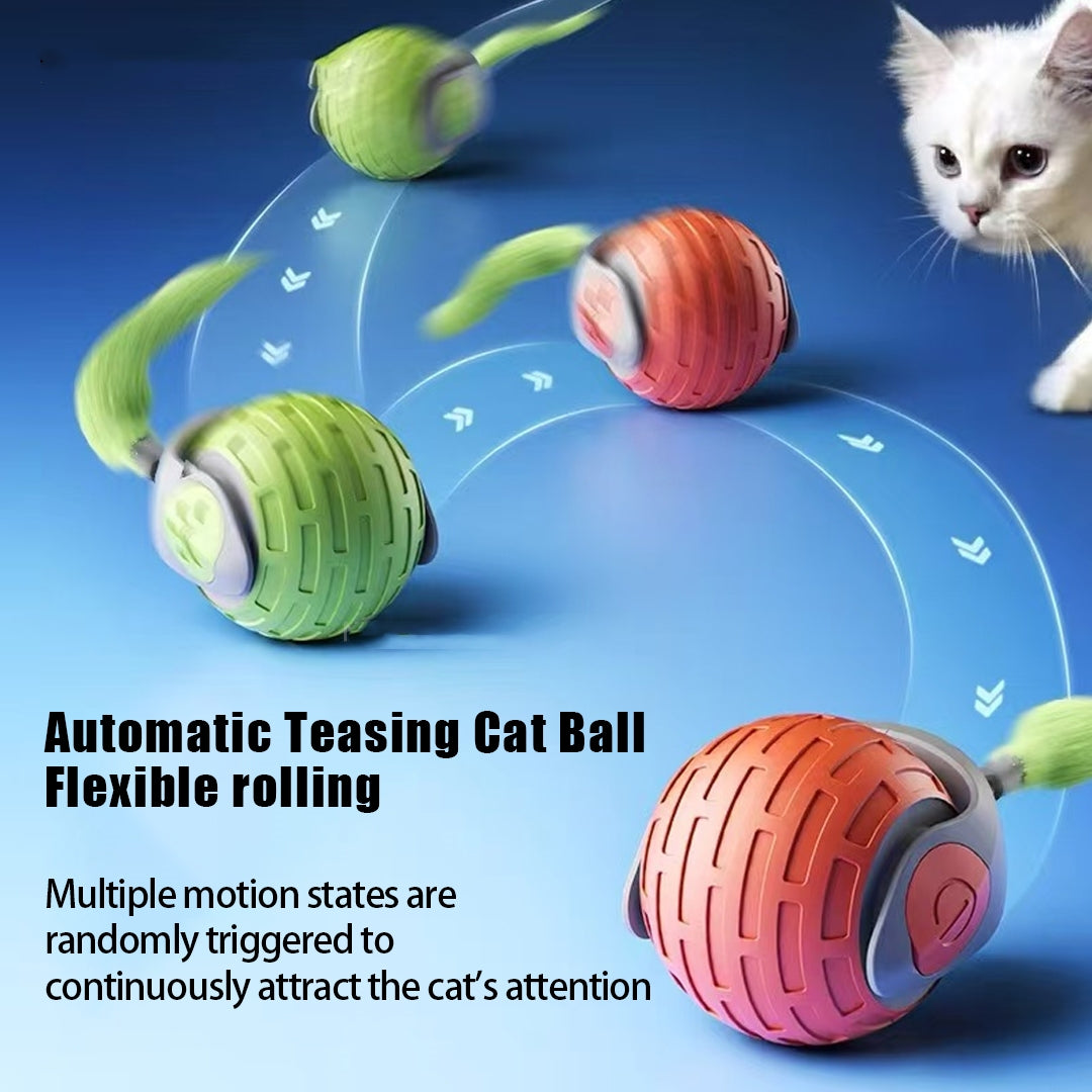 New Interactive Cat Toys Ball Auto Electric Rolling Ball Toys For Cat Kitty Pets Smart Automatic Teaser USB Rechargeable Cat 