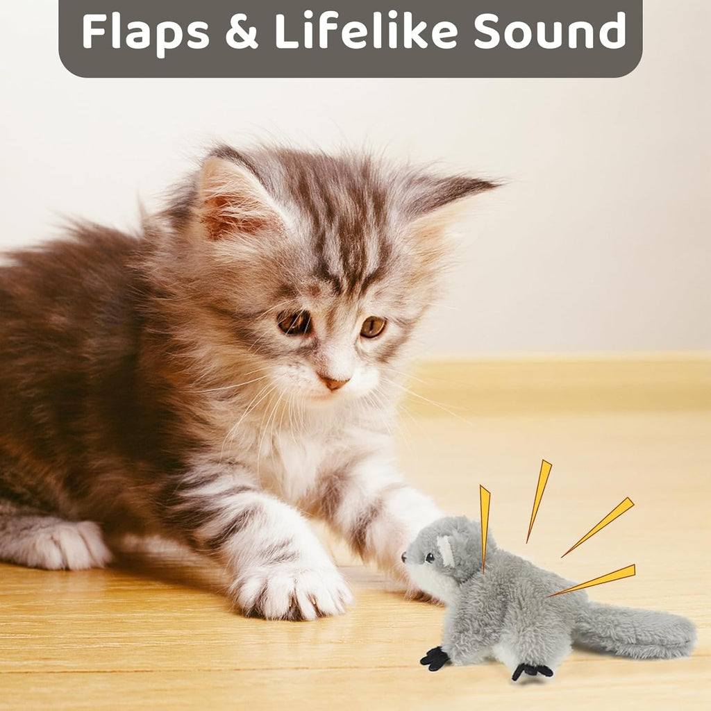 Interactive Catnip Toy – Rechargeable Flapping Squirrel for Kittens — Cat Toys | GetPawsy