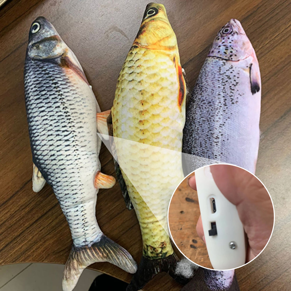 Without Cat Nip Version - Electric Jumping Fish Simulation Electric Fish Toy — Pet Supplies > Pet Toys > Pet Training and Edu