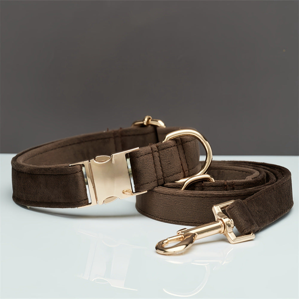 Personalized Dog Collar & Leash Set – Velvet with Bow Tie for Dogs — Dog Collars & Leashes | GetPawsy