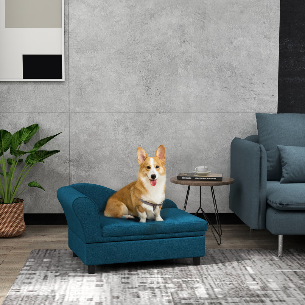  Pet Sofa Dog Sofa for Small Dogs with Storage, Dark Blue — Dog Toys | GetPawsy
