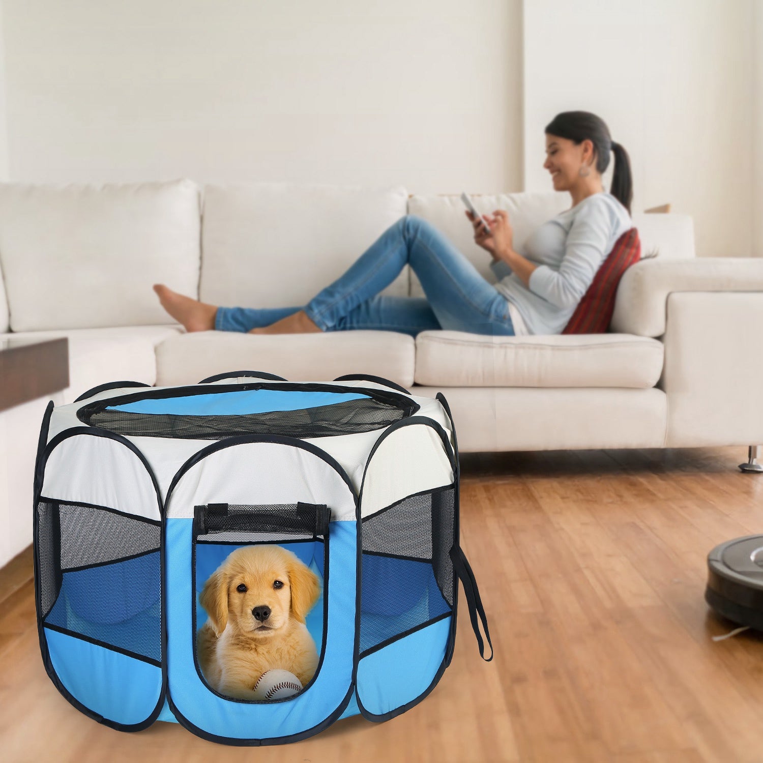 Foldable Pet Tent – Portable Exercise Kennel Pen for Dogs & Cats — Dog Houses | GetPawsy