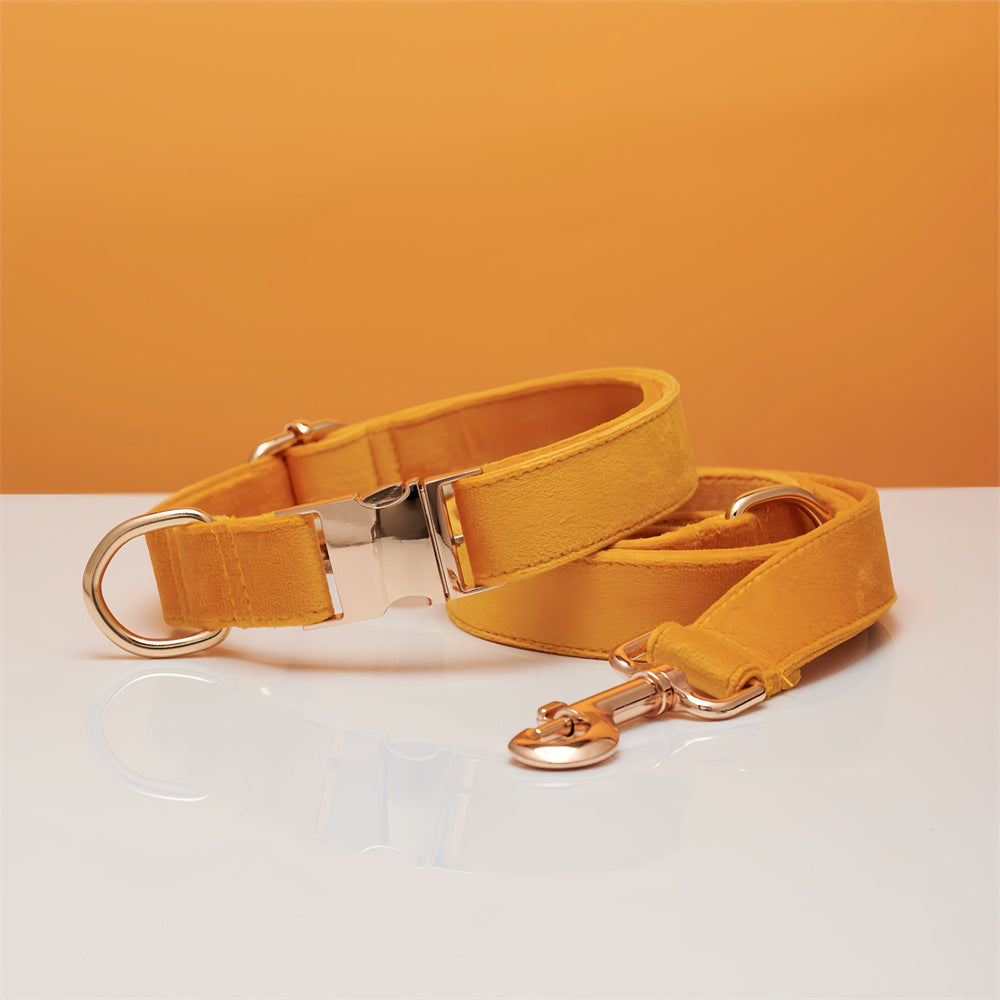 Personalized Dog Collar & Leash Set – Velvet with Bow Tie for Dogs — Dog Collars & Leashes | GetPawsy
