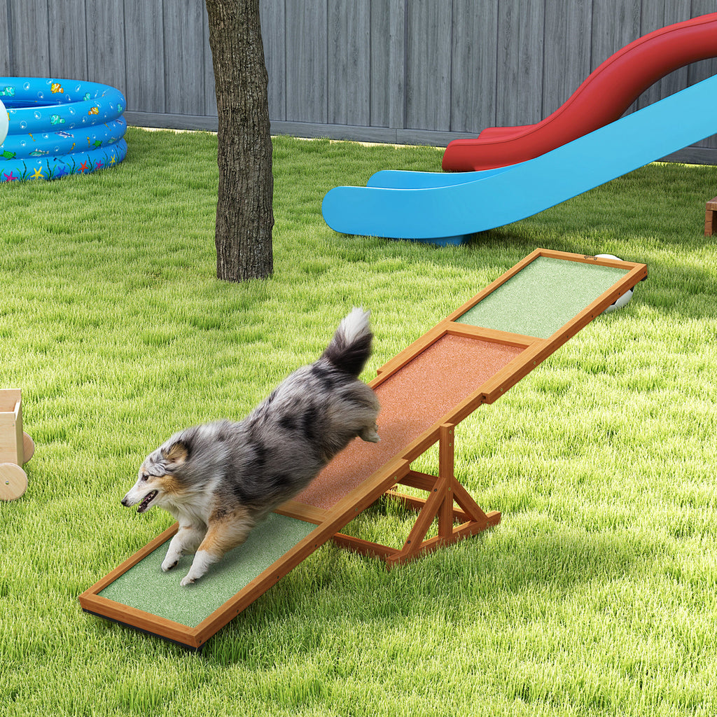  Wooden Dog Agility Seesaw for Training and Exercise, Weather Resistant, 83" L x 16" W x 14" H, Orange — Dog Training | GetPa