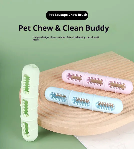 Durable Dog Chew Toy – Teeth Cleaning Pet Sausage Brush for Dogs — Dog Toys | GetPawsy