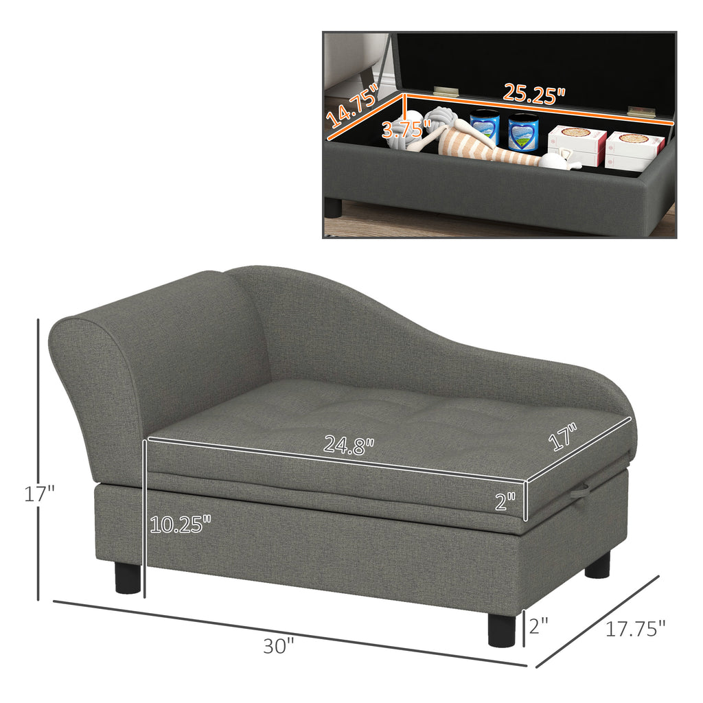  Pet Sofa Dog Sofa for Small Dogs with Storage, Gray — Dog Toys | GetPawsy