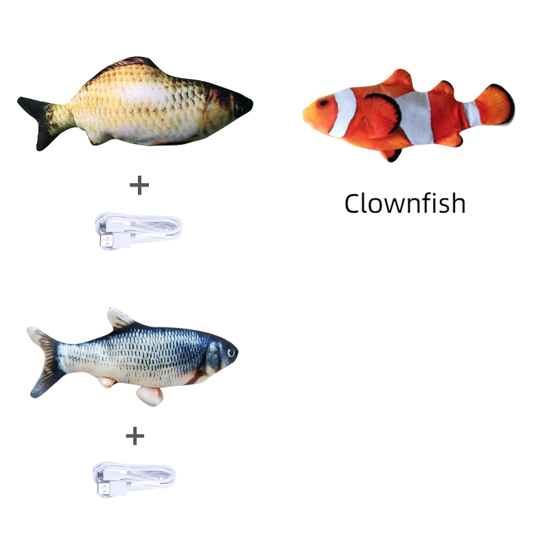 Without Cat Nip Version - Electric Jumping Fish Simulation Electric Fish Toy — Pet Supplies > Pet Toys > Pet Training and Edu