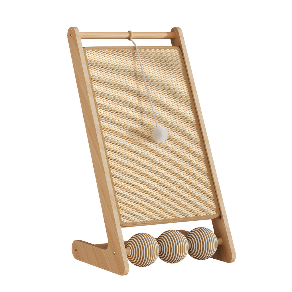 L Rattan Cat Scratching Post With Ball Attachment — Pet Furniture Tools | GetPawsy
