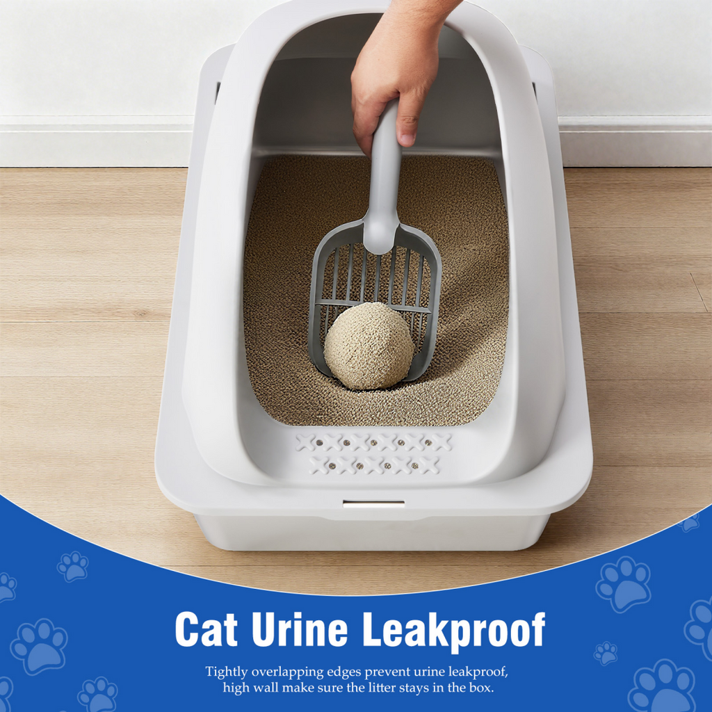 Stainless Steel Cat Litter Box With Lid, Large Cat Litter Box For Big Cats, Scoop And Mat Included — Cat Litter Boxes | GetPa