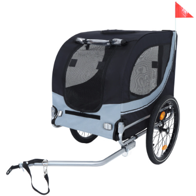 Large Folding Bike Trailer For Dogs  120LB Capacity All-Terrain Pet Carrier, Durable Steel Frame For Cycling, Jogging, Campin