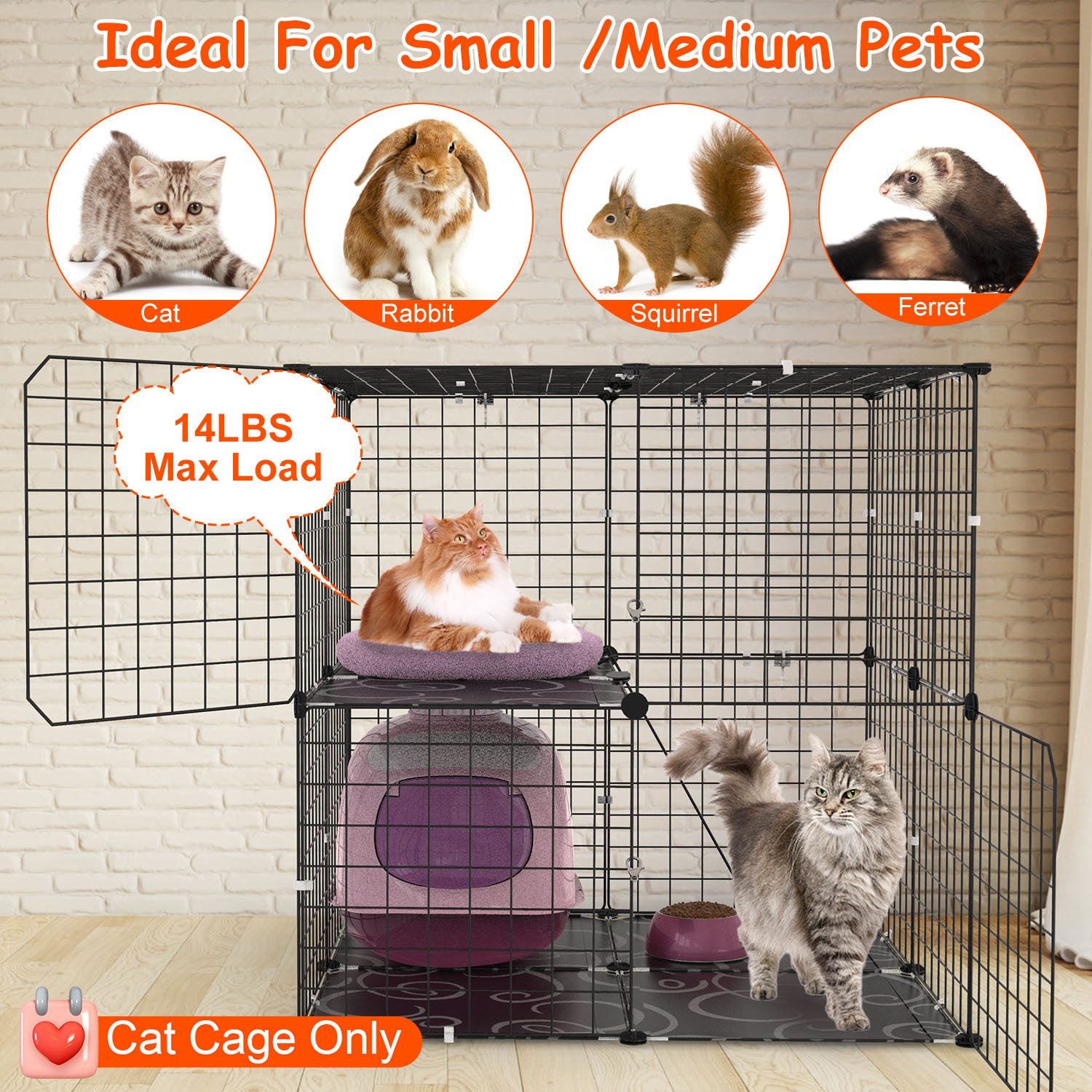 Cat Playpen Enclosure – 2-Tier Indoor Home with Ladder — Cat Toys | GetPawsy