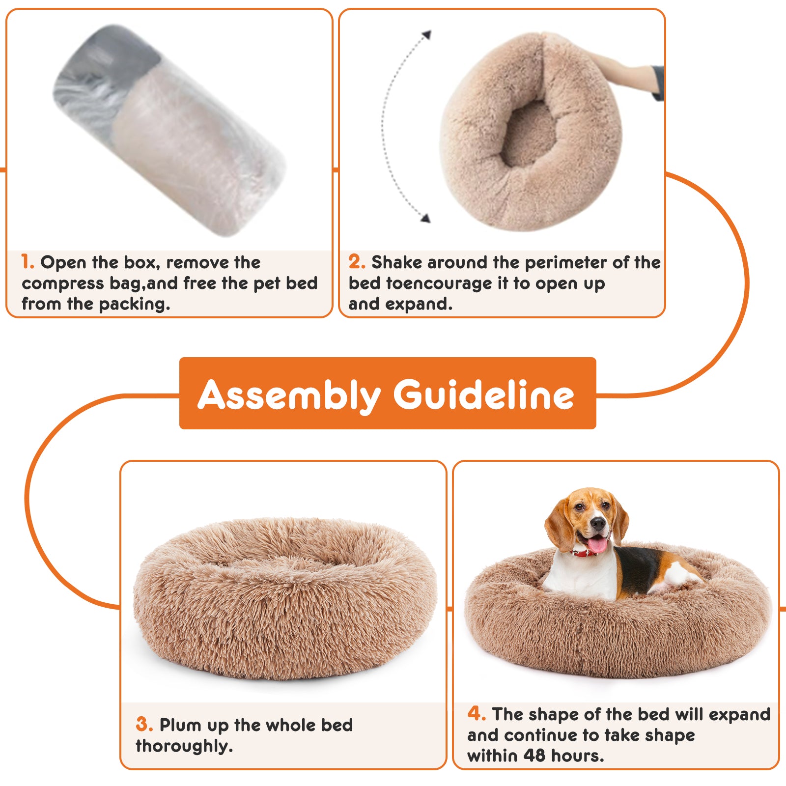Cat Bed – Fluffy Plush Round Faux Fur Anti-Slip Bed for Cats — Cat Beds | GetPawsy