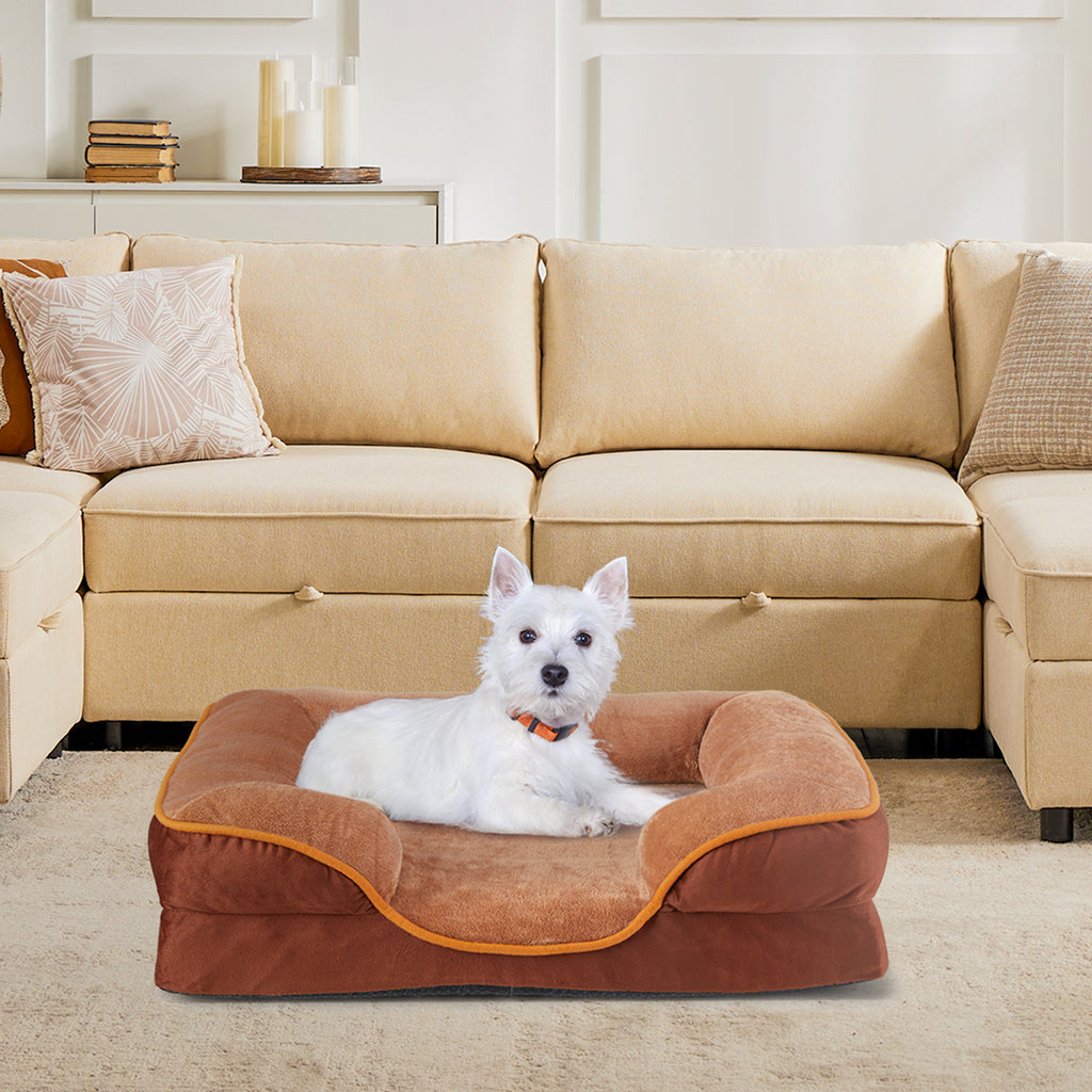 Memory Foam Pet Bed For Small Dogs & Cats With Washable Removable Cover Non-Slip Base Waterproof Liner — Dog Beds | GetPawsy
