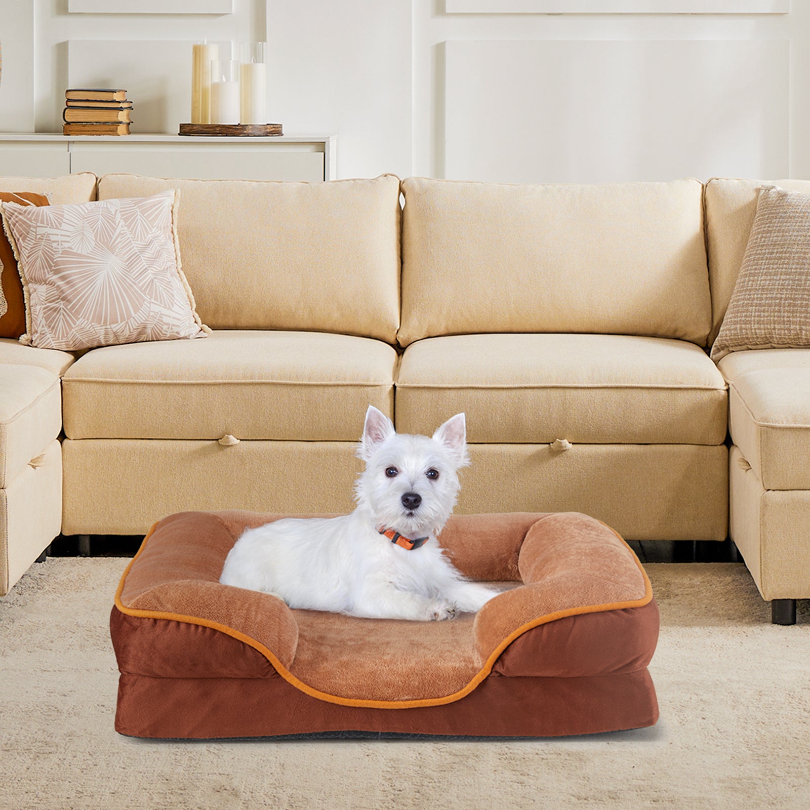Memory Foam Pet Bed For Small Dogs & Cats With Washable Removable Cover Non-Slip Base Waterproof Liner — Dog Beds | GetPawsy