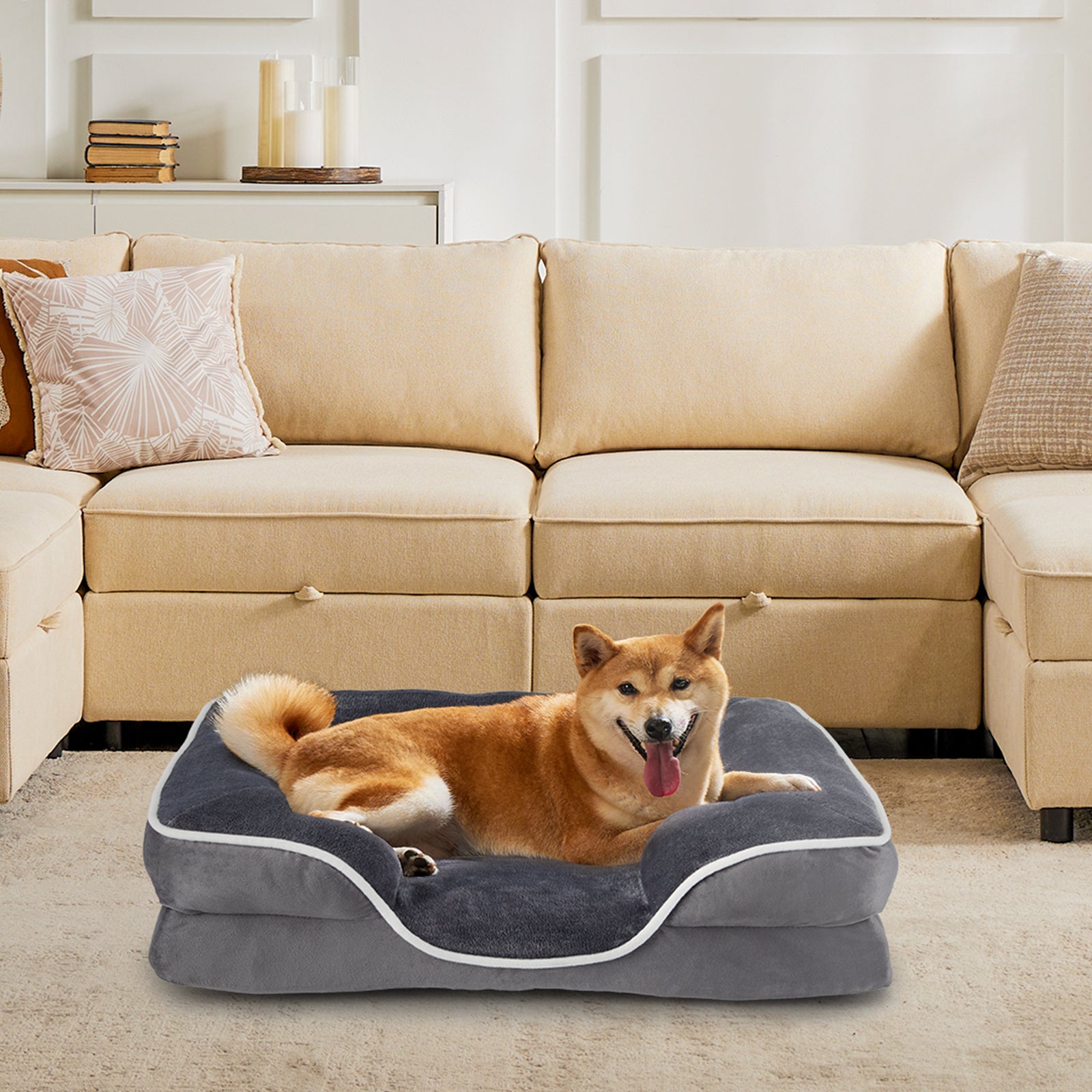 Memory Foam Pet Bed For Small Dogs & Cats With Washable Removable Cover Non-Slip Base Waterproof Liner — Dog Beds | GetPawsy