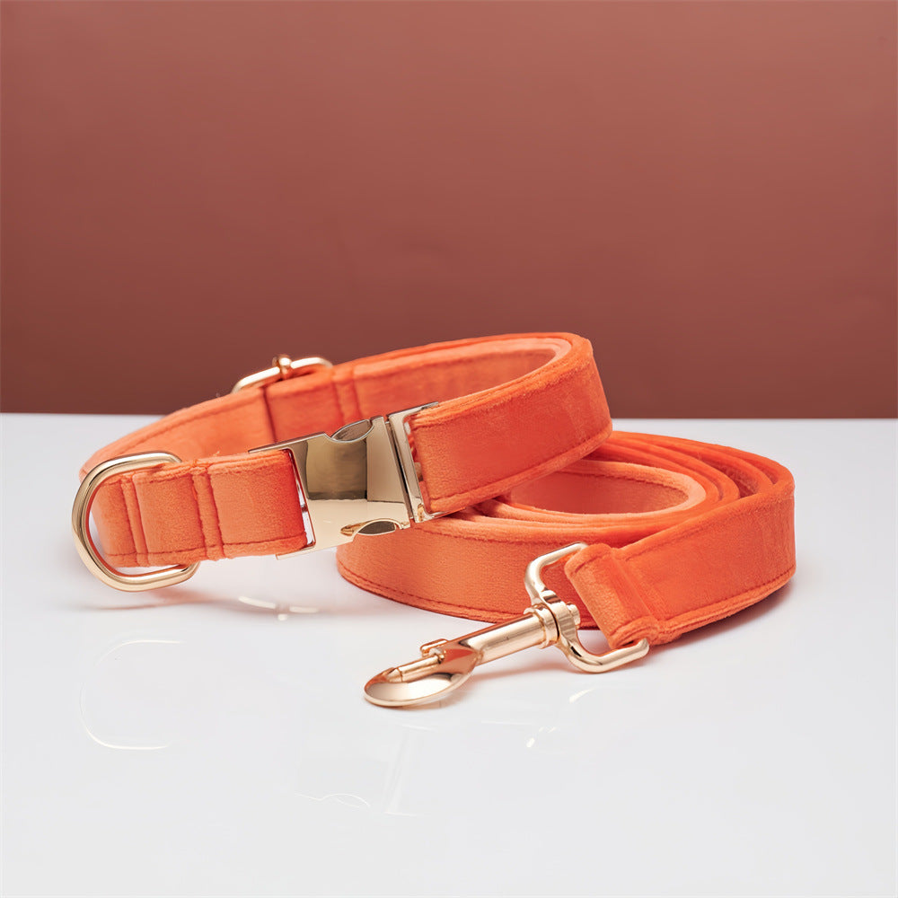 Personalized Dog Collar & Leash Set – Velvet with Bow Tie for Dogs — Dog Collars & Leashes | GetPawsy