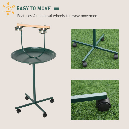 Bird Training Perch Stand – Rolling T-Bracket Playground Stand for Birds — Bird Toys | GetPawsy