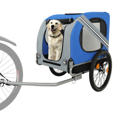 Large Folding Bike Trailer For Dogs  120LB Capacity All-Terrain Pet Carrier, Durable Steel Frame For Cycling, Jogging, Campin