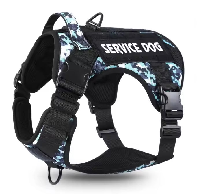 Tactical Dog Harness – Adjustable Reflective Service Vest with Metal Buckle — Dog Collars & Leashes | GetPawsy