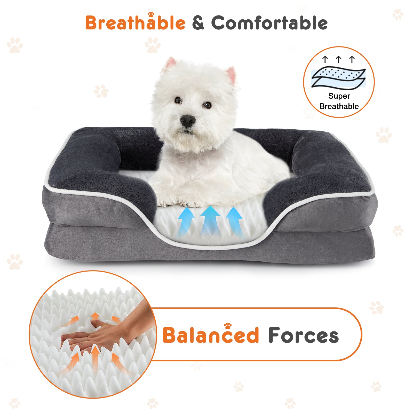Memory Foam Pet Bed For Small Dogs & Cats With Washable Removable Cover Non-Slip Base Waterproof Liner — Dog Beds | GetPawsy