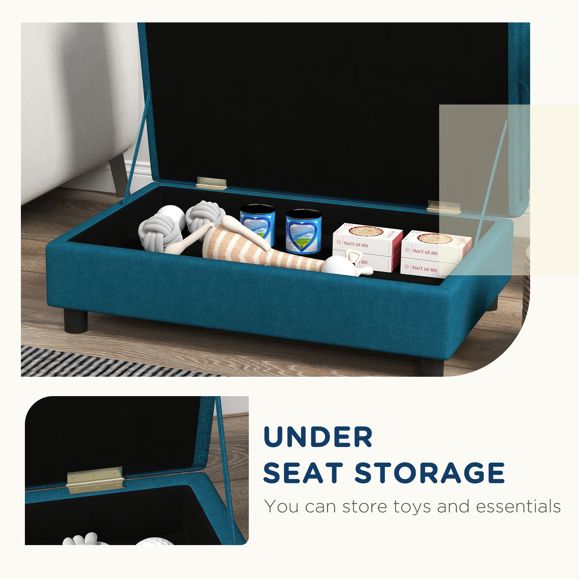  Pet Sofa Dog Sofa for Small Dogs with Storage, Dark Blue — Dog Toys | GetPawsy