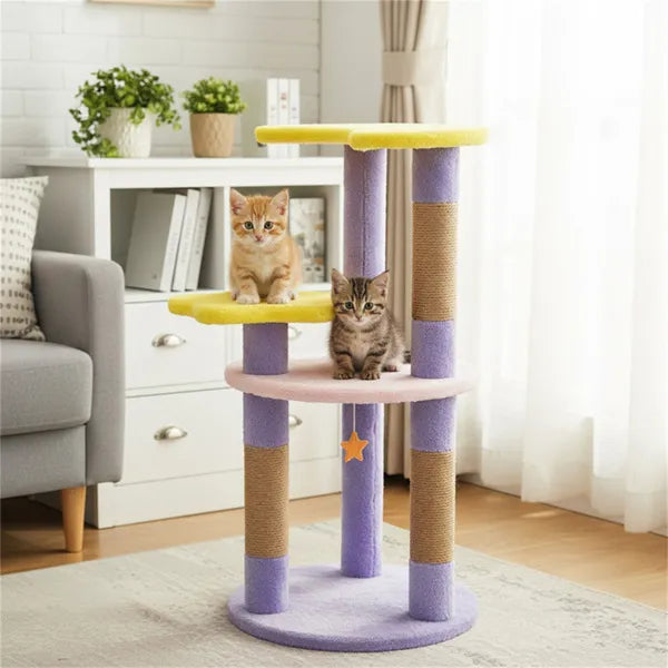 Cat Tree Condo – 4-Level Moon & Star Jute Scratching Post for Cats — Cat Trees & Condos | GetPawsy