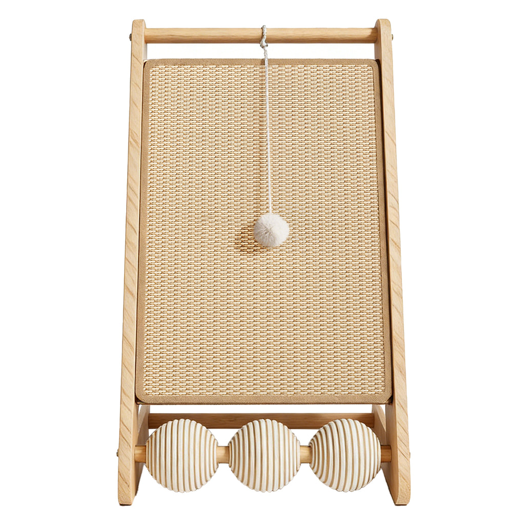 L Rattan Cat Scratching Post With Ball Attachment — Pet Furniture Tools | GetPawsy