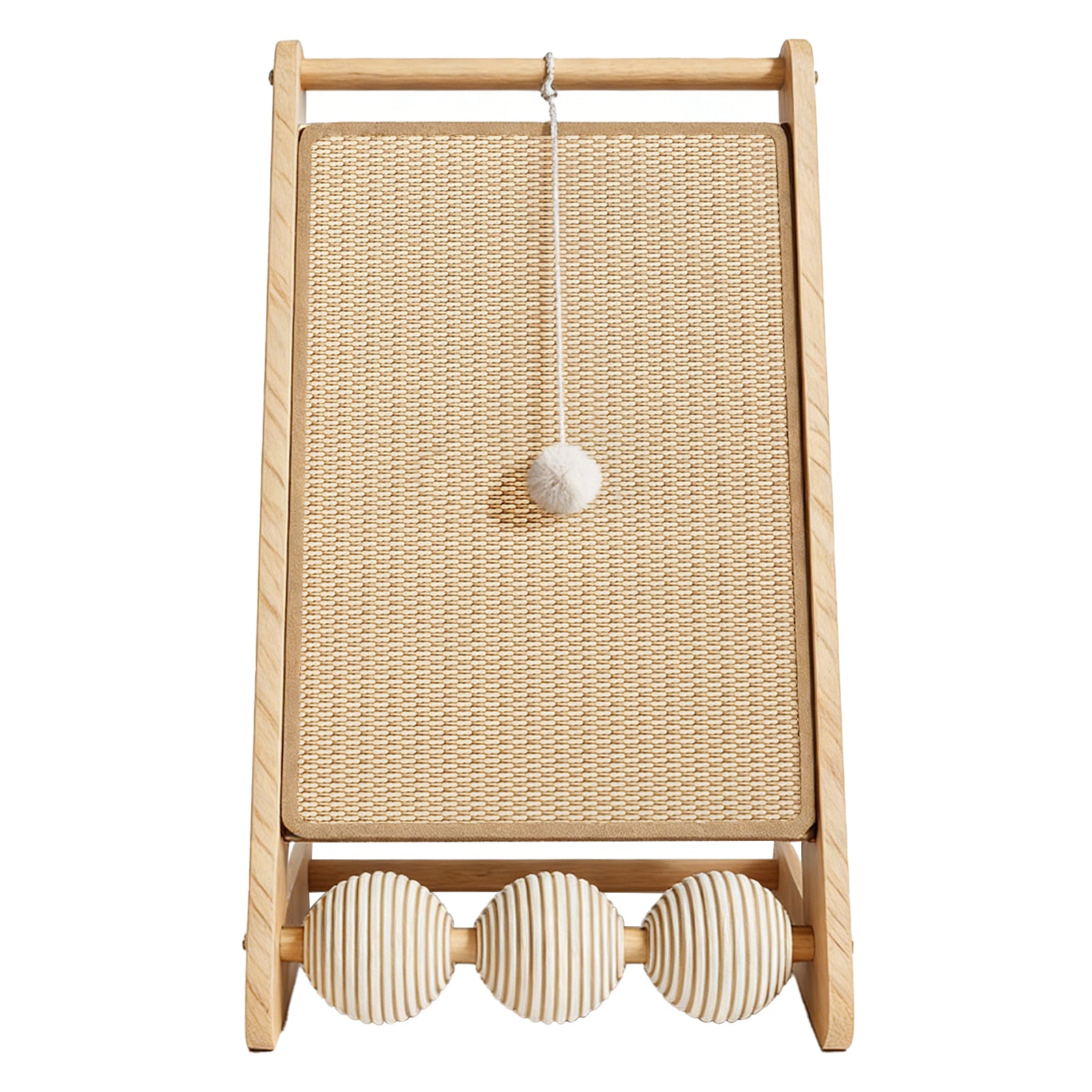 L Rattan Cat Scratching Post With Ball Attachment — Pet Furniture Tools | GetPawsy
