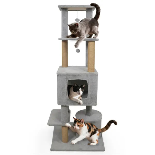 Cat Tree – Multi-Level Tower with Plush Perches & Jute Scratch Posts — Cat Trees & Condos | GetPawsy