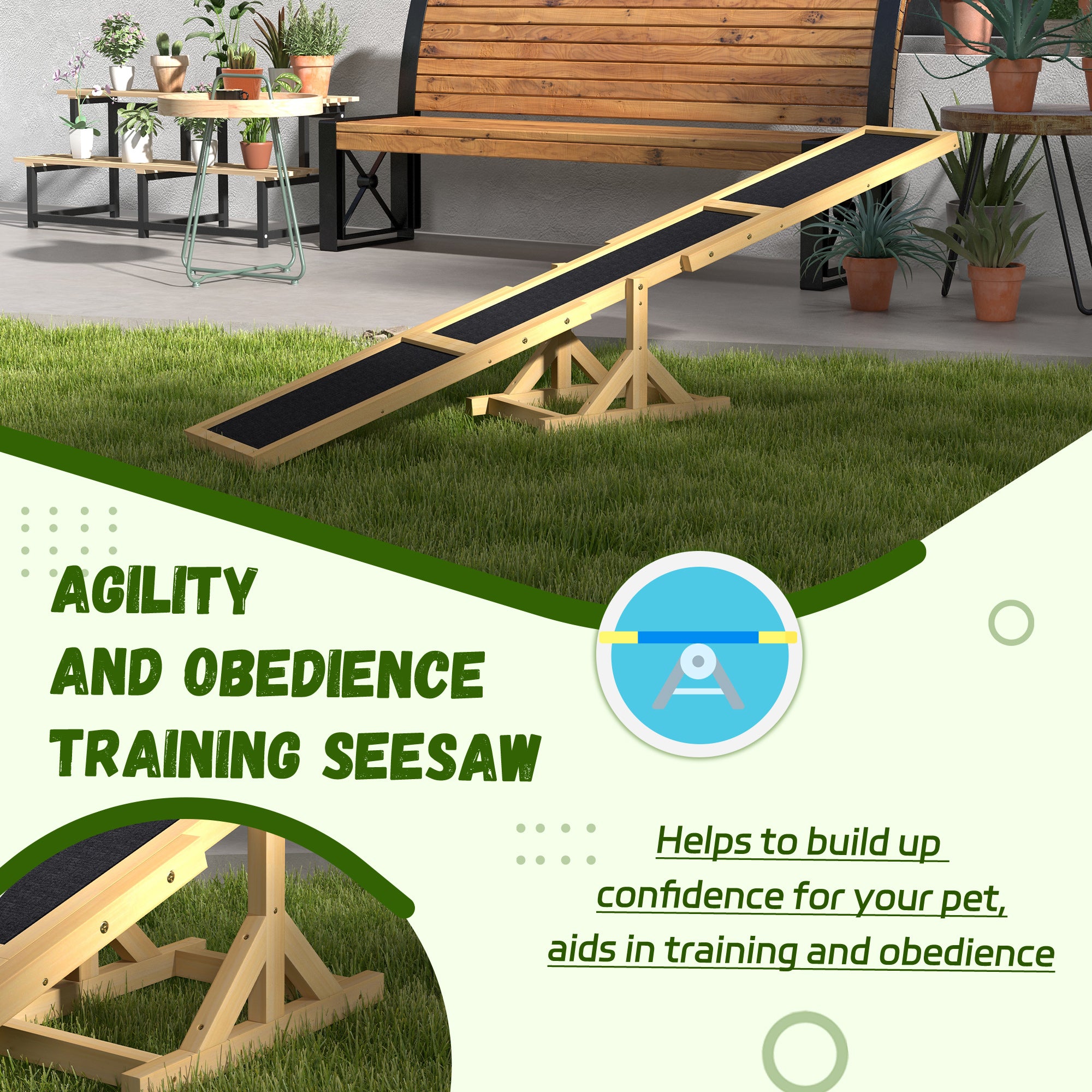  Wooden Dog Agility Seesaw for Training and Exercise, Yellow — Dog Grooming | GetPawsy