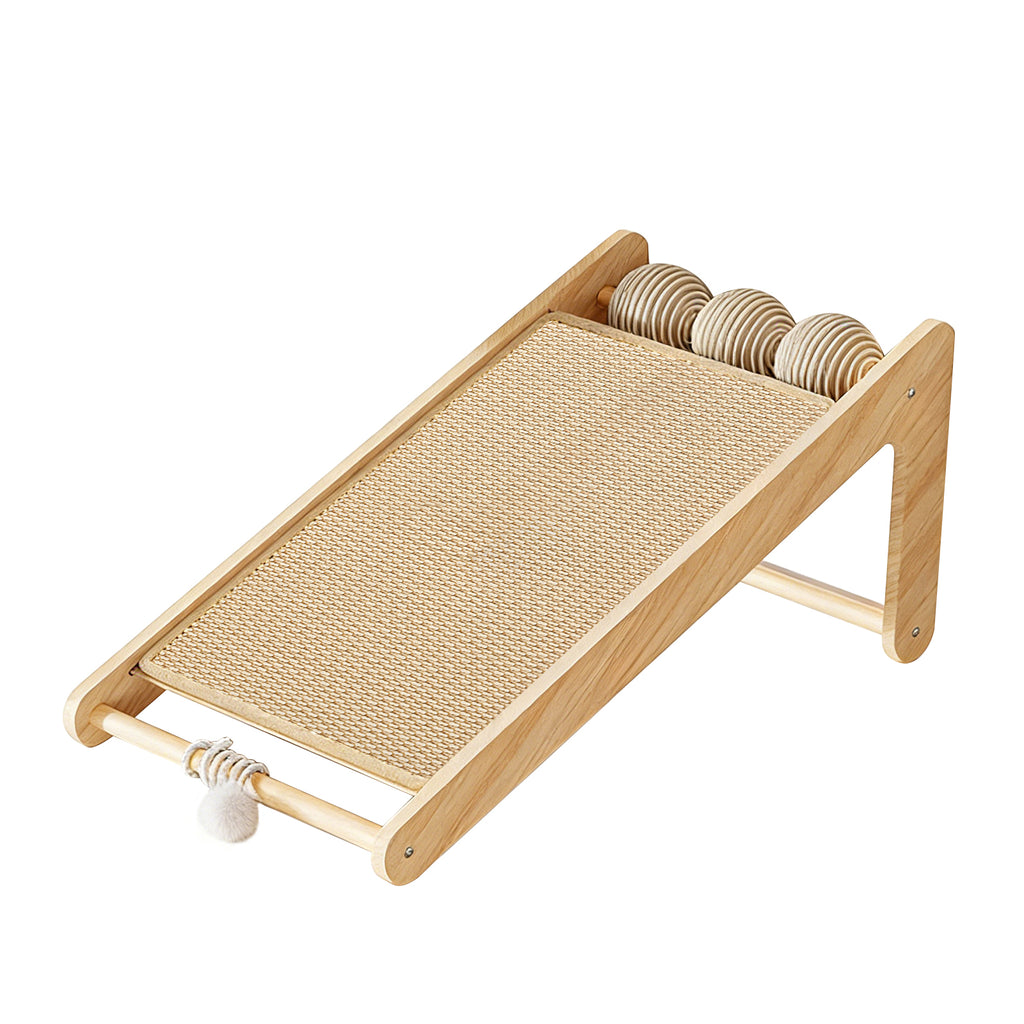 L Rattan Cat Scratching Post With Ball Attachment — Pet Furniture Tools | GetPawsy