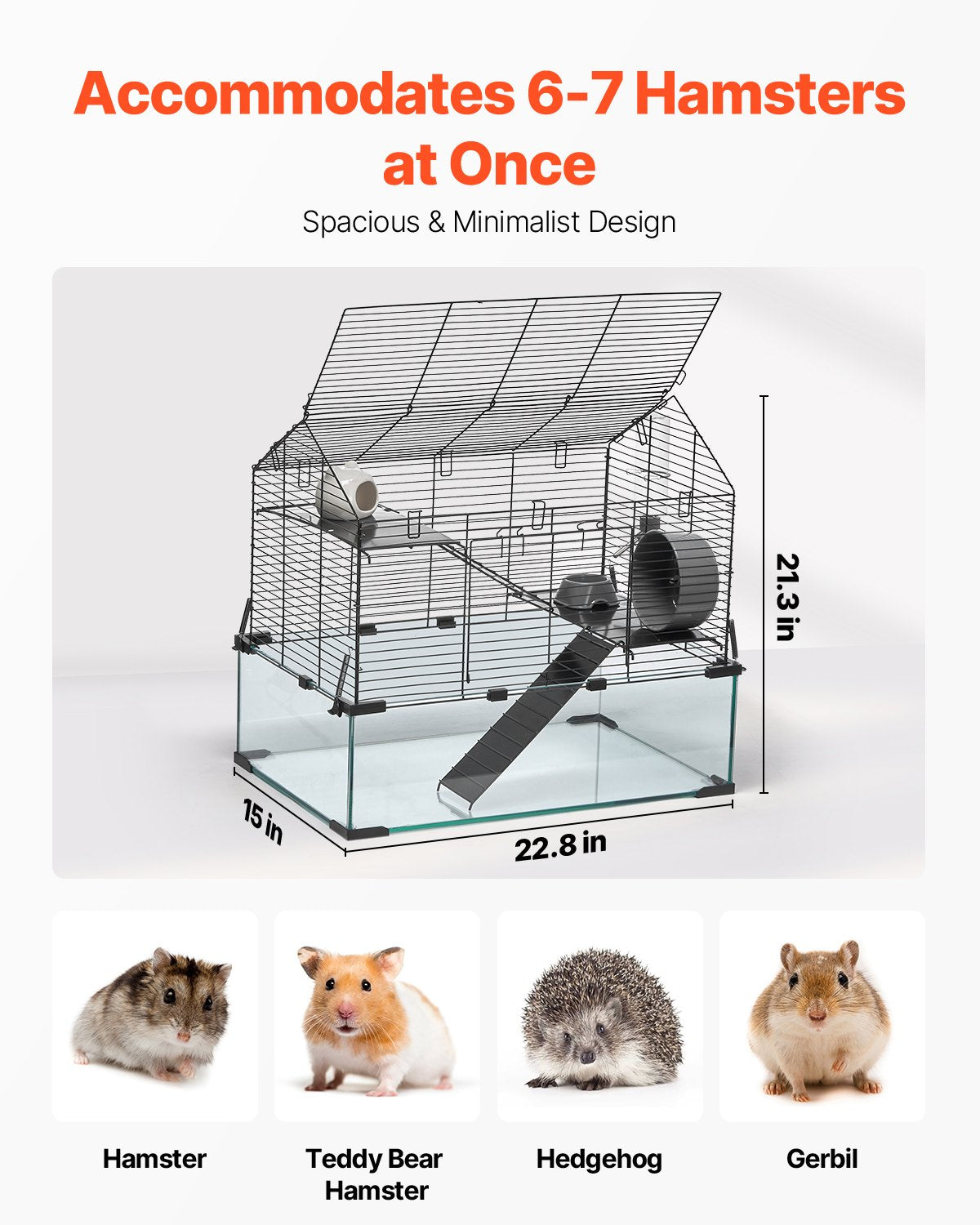 Wire Hamster Cage Habitat 22.8in Pet Rodent Gerbil Mice Small Animal House — Hamster Cages | GetPawsy