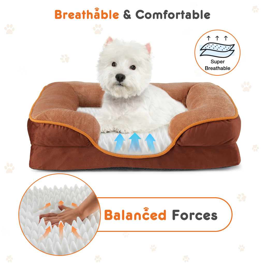 Memory Foam Pet Bed For Small Dogs & Cats With Washable Removable Cover Non-Slip Base Waterproof Liner — Dog Beds | GetPawsy